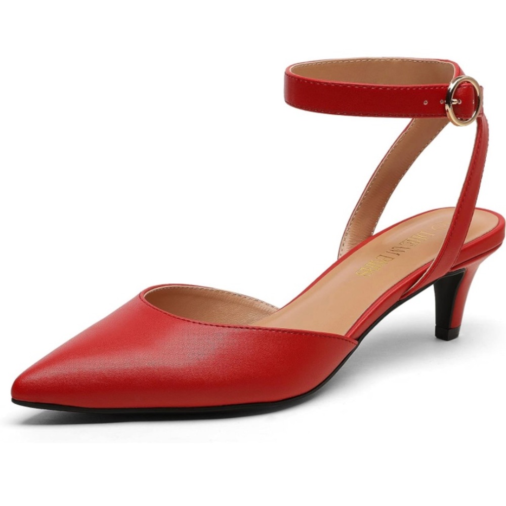 NEW - red low heel shoe
